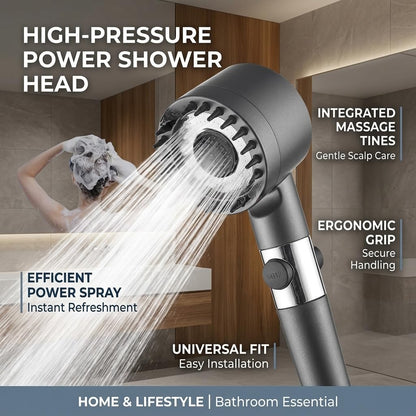 3-Mode Massage Showerhead with Filter Function + 18 Filter Elements